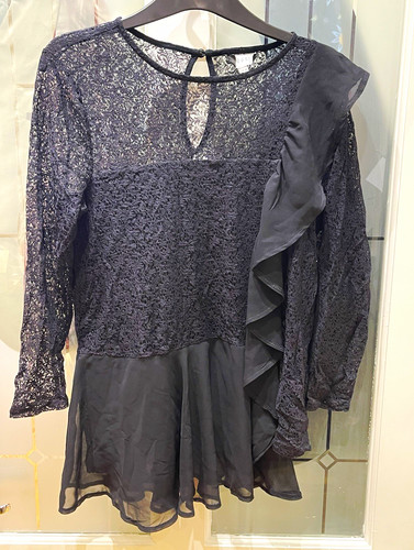 Coast black sheer lace - lace, ruffle