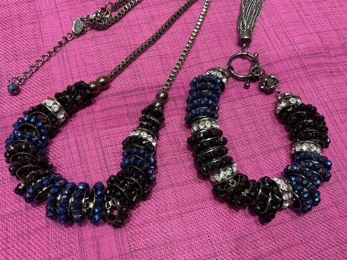 Coast blue black beaded blingy - blue,