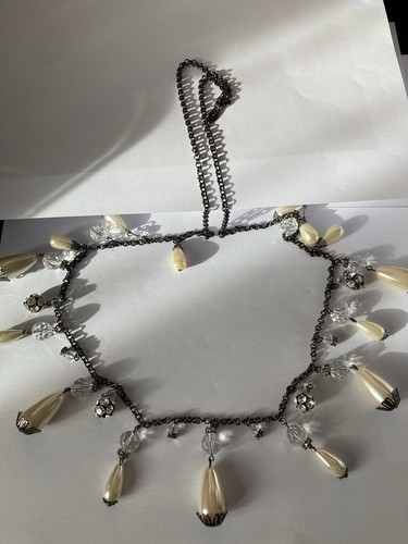 Vintage faux pearl crystal - faux,