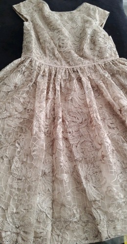 Coast beige embroidered lace - beige,